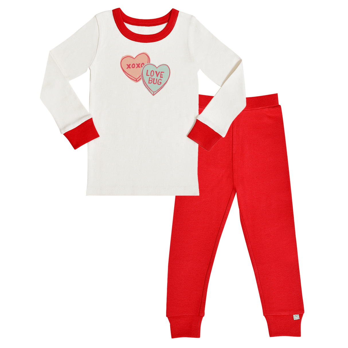 pajamas | candy hearts - HoneyBug