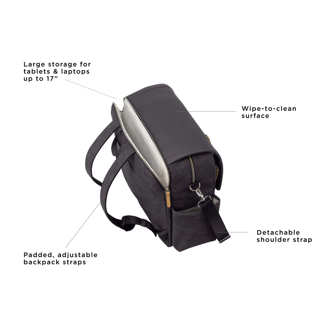 Boxy Backpack Deluxe -Ebony - HoneyBug