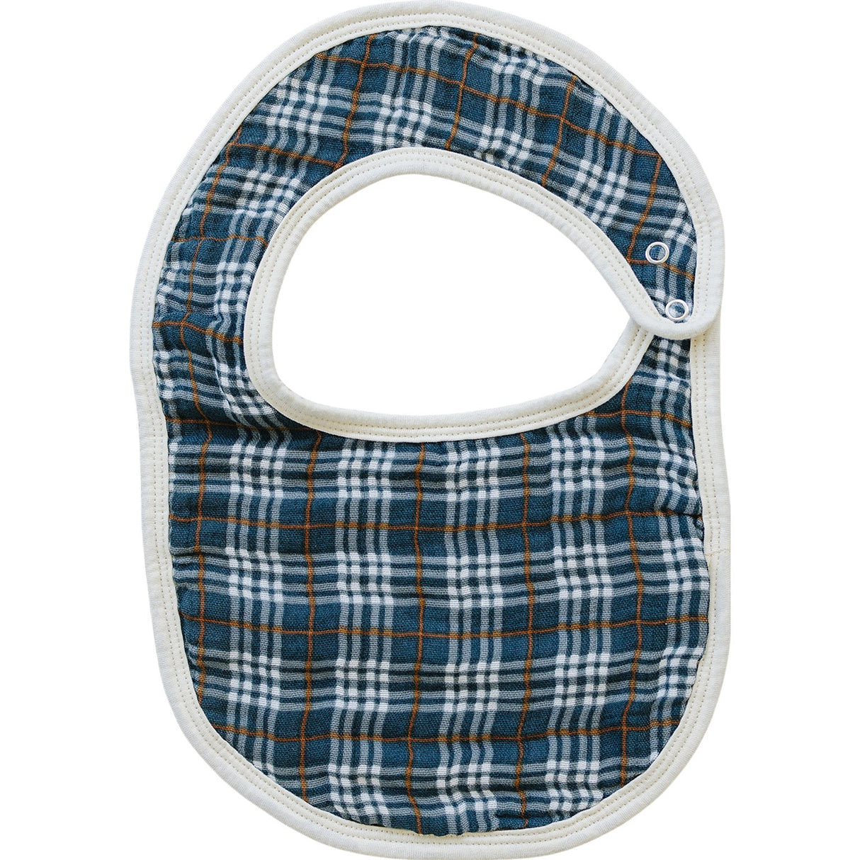Navy Plaid Classic Muslin Bib - HoneyBug
