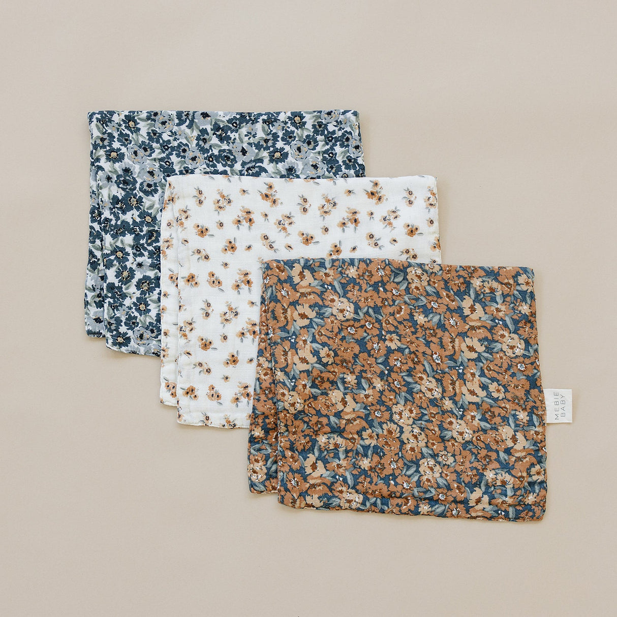 Venetian Floral Muslin Burp Cloth - HoneyBug