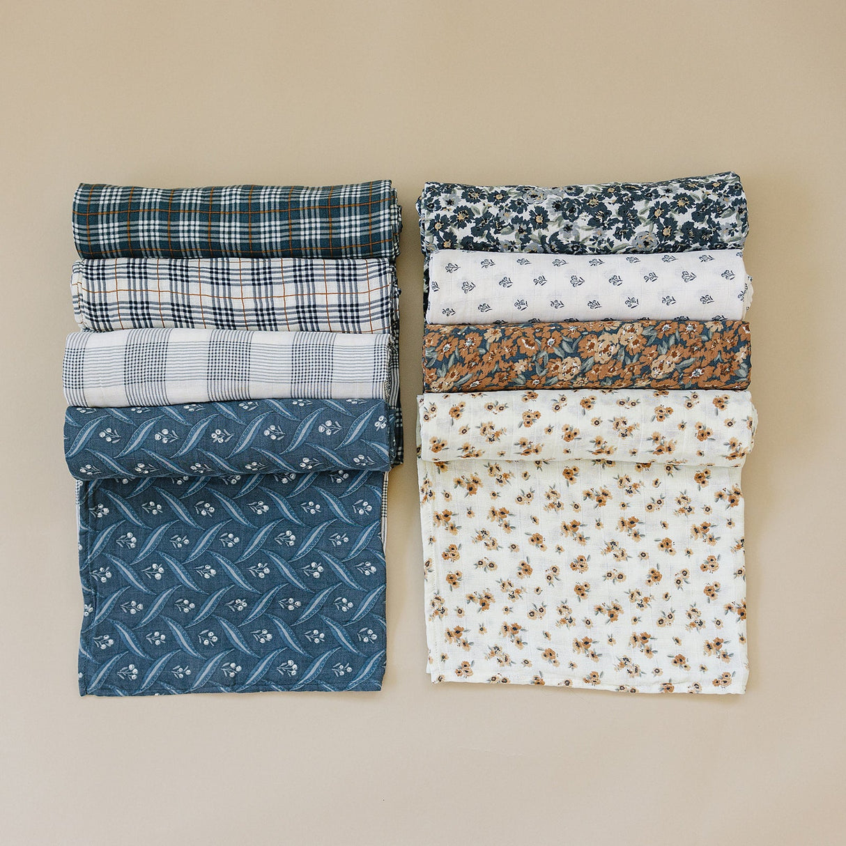 Coastal Plaid Muslin Swaddle Blanket - HoneyBug