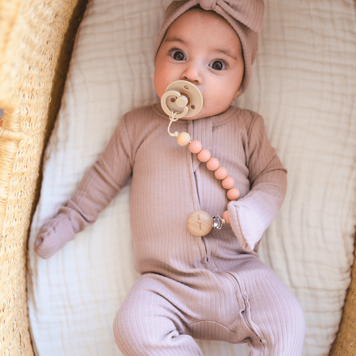 Pacifier Clip - Muted Clay - HoneyBug