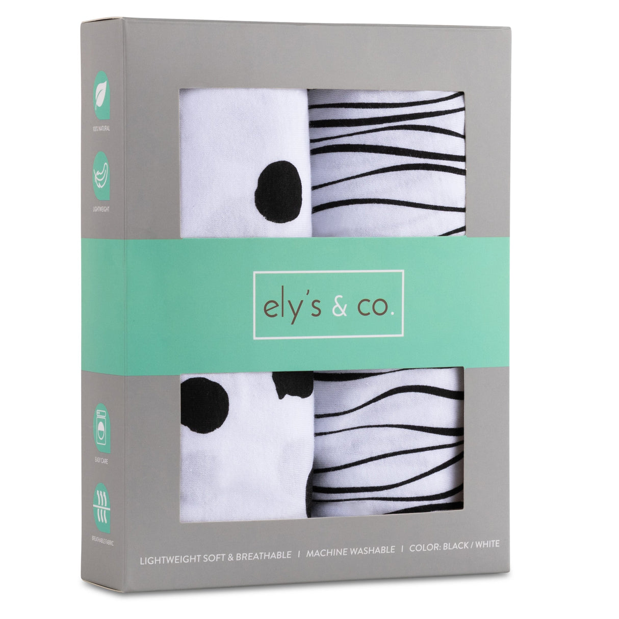 Bassinet Sheet Set - Black & White Abstract - HoneyBug
