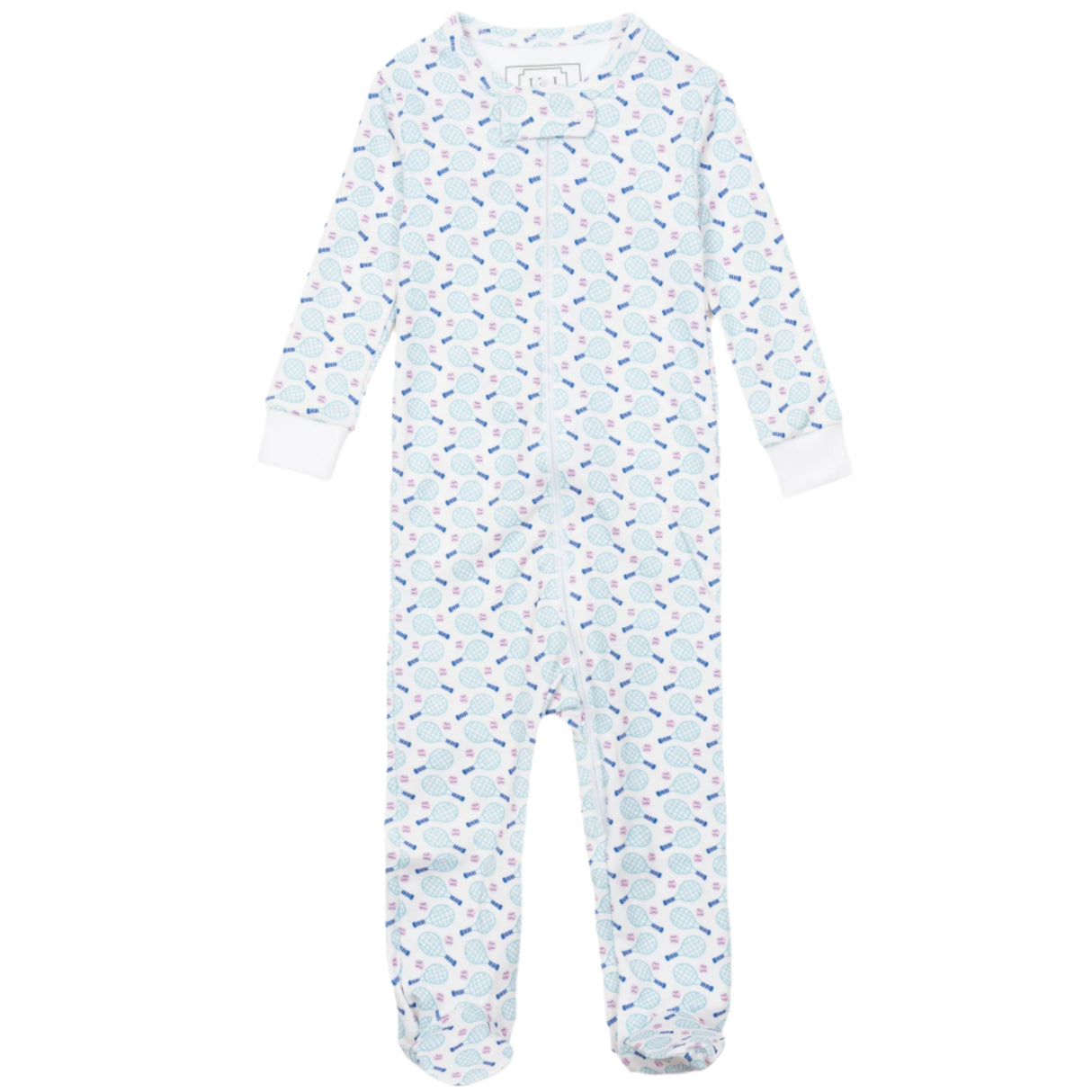 Parker Girls' Pima Cotton Zipper Pajama - Tennis Match Pink - HoneyBug