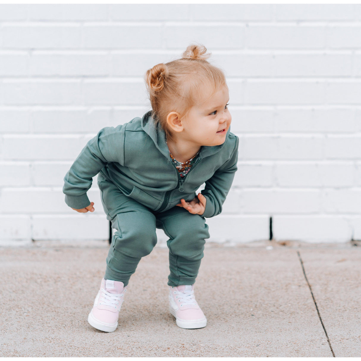 ZIP HOODIE- Slate Bamboo French Terry - HoneyBug