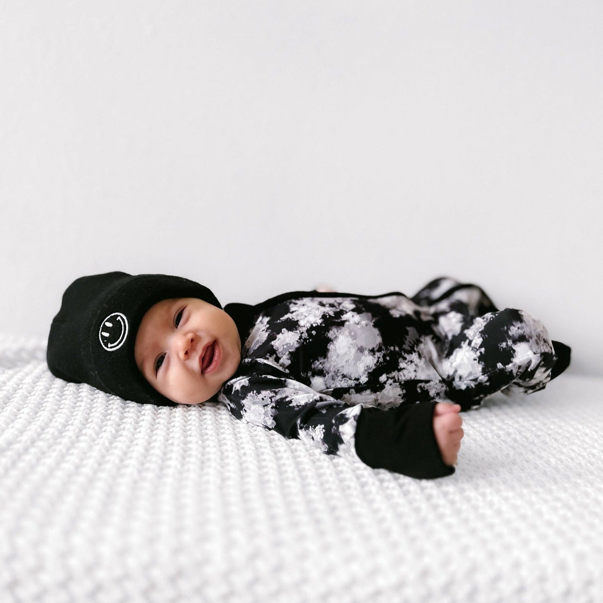 Zip Romper - Black Tie Dye - HoneyBug