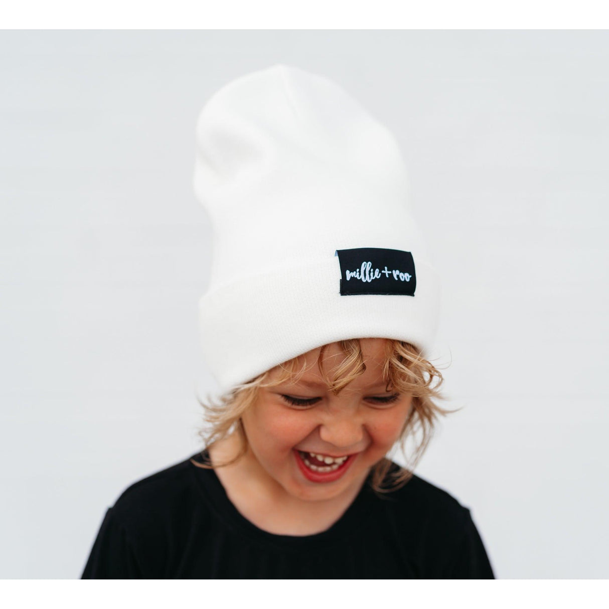 BAMBOO CUFF BEANIE- White - HoneyBug