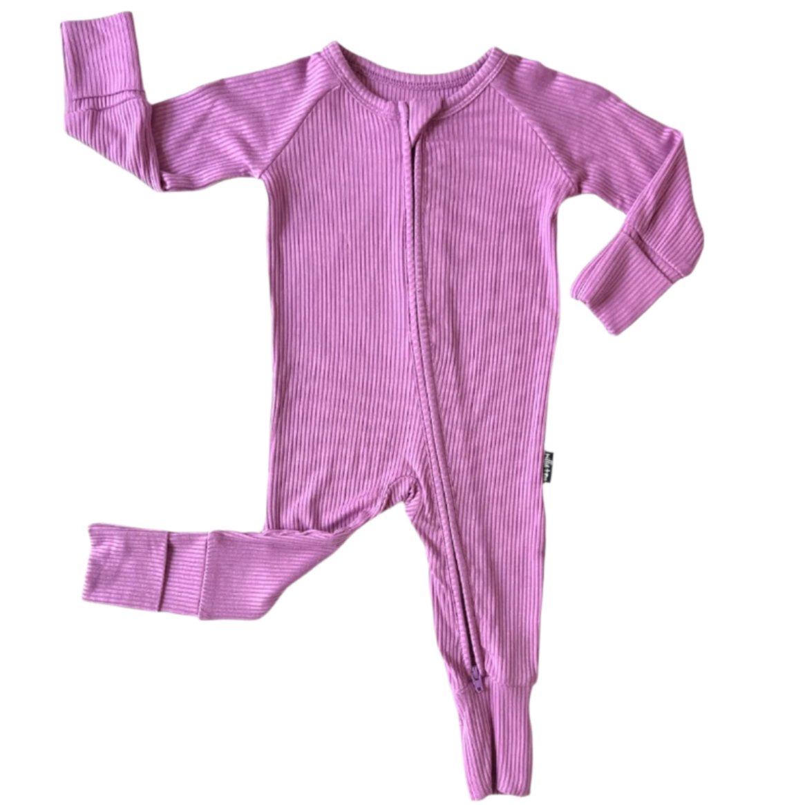 ZIP ROMPER - Lilac Ribbed - HoneyBug