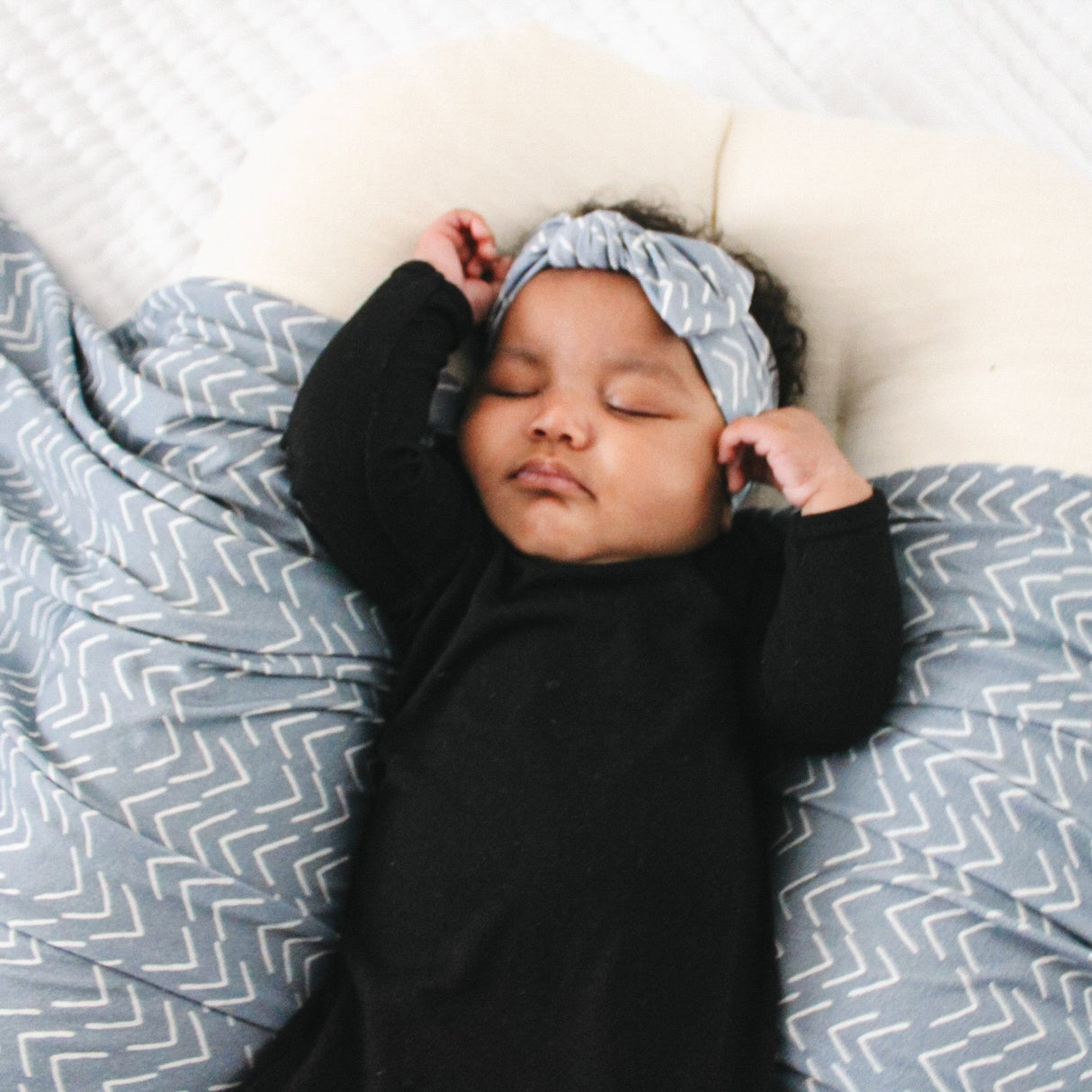 BAMBOO BLANKET - Blue Mud Cloth - HoneyBug