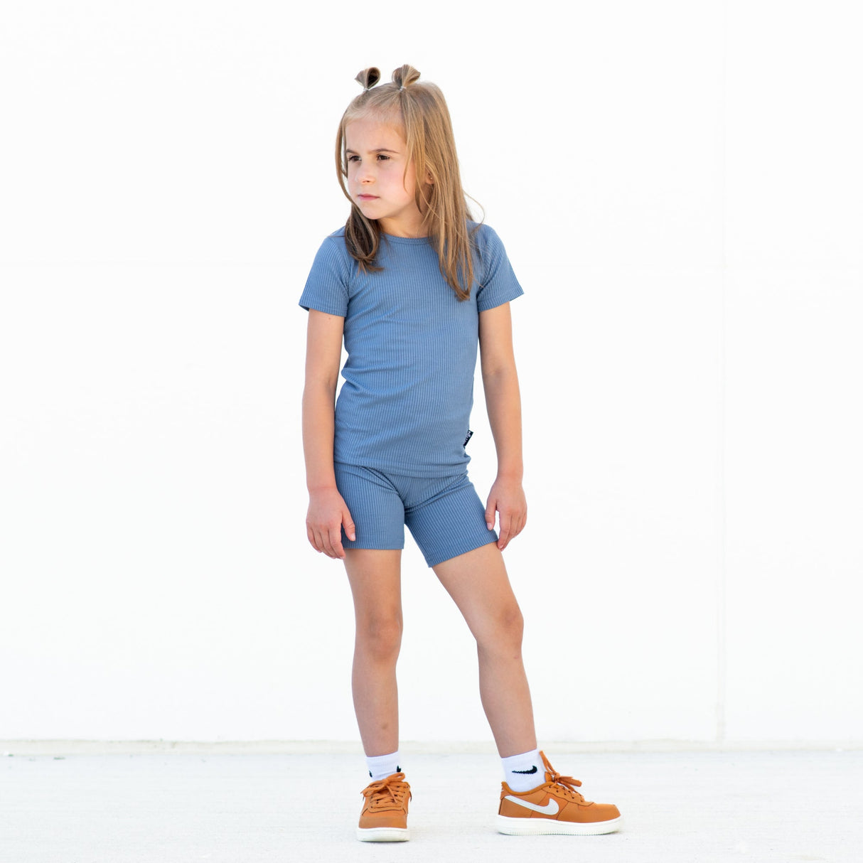 TWO PIECE SHORTIE SET- Arctic Ribbed - HoneyBug