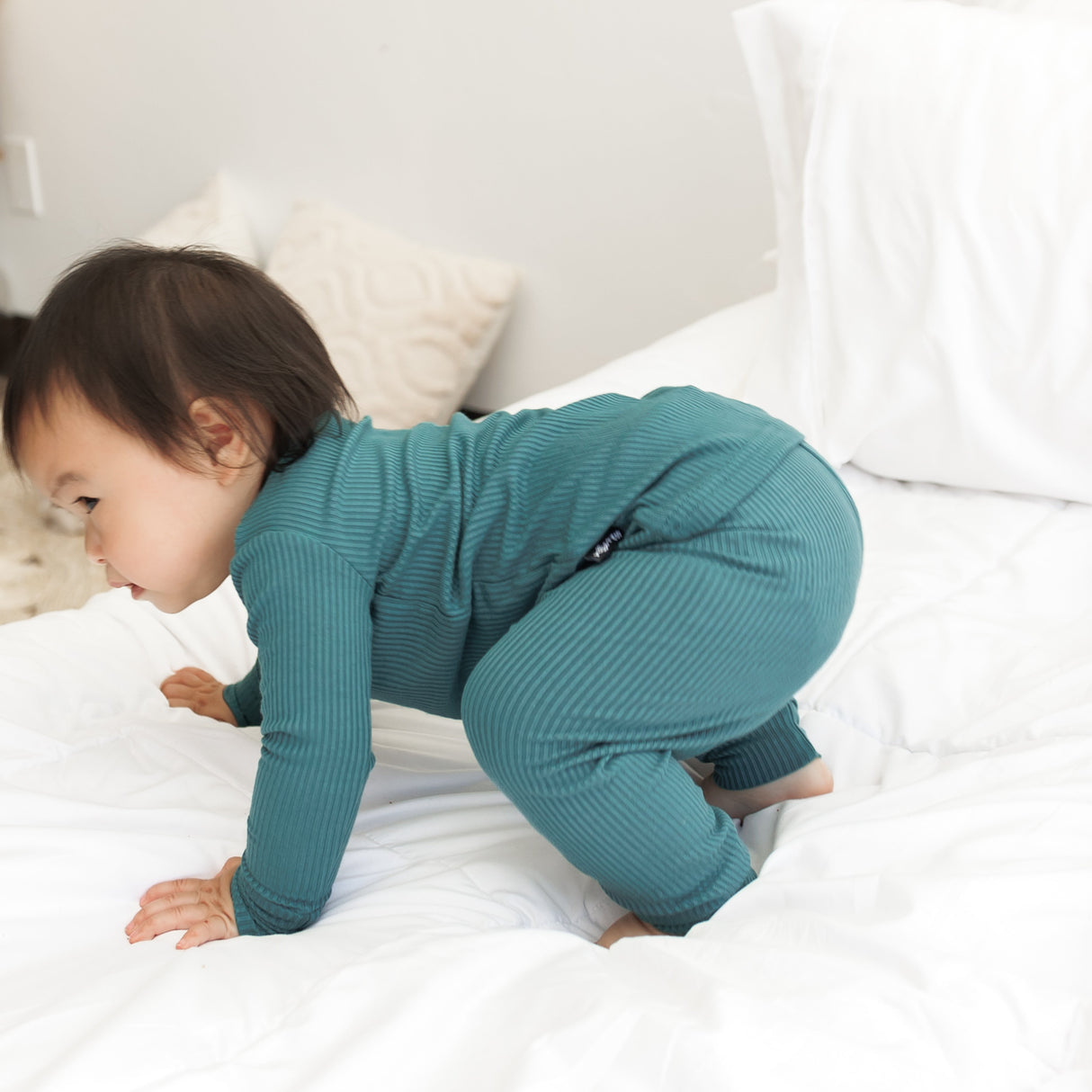 LONG SLEEVE 2 PIECE SETS- Peacock Ribbed - HoneyBug