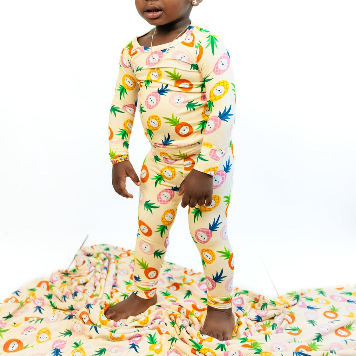 LONG SLEEVE 2 PIECE SETS- Kawaii Pineapple - HoneyBug