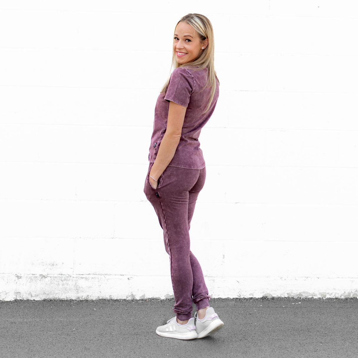MAMA JOGGERS- Oxblood Snow Wash - HoneyBug