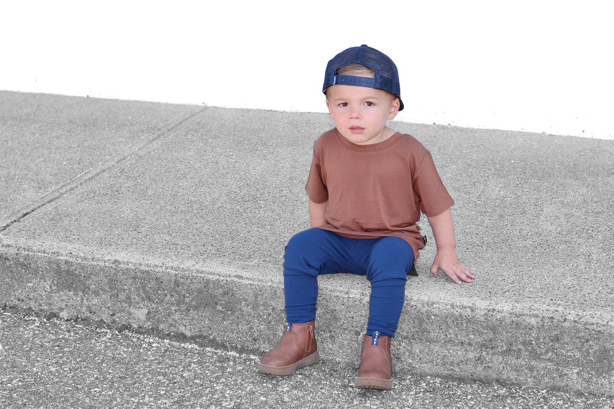 BAMBOO RIB LEGGINGS- Navy - HoneyBug