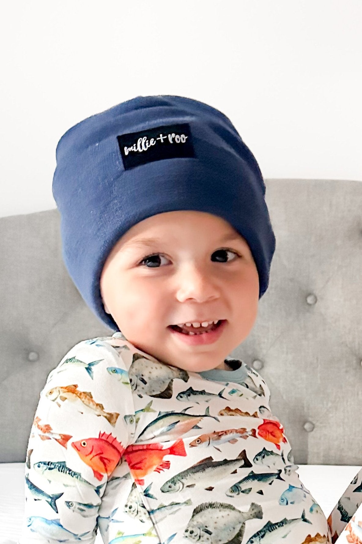 BAMBOO CUFF BEANIE- Navy - HoneyBug