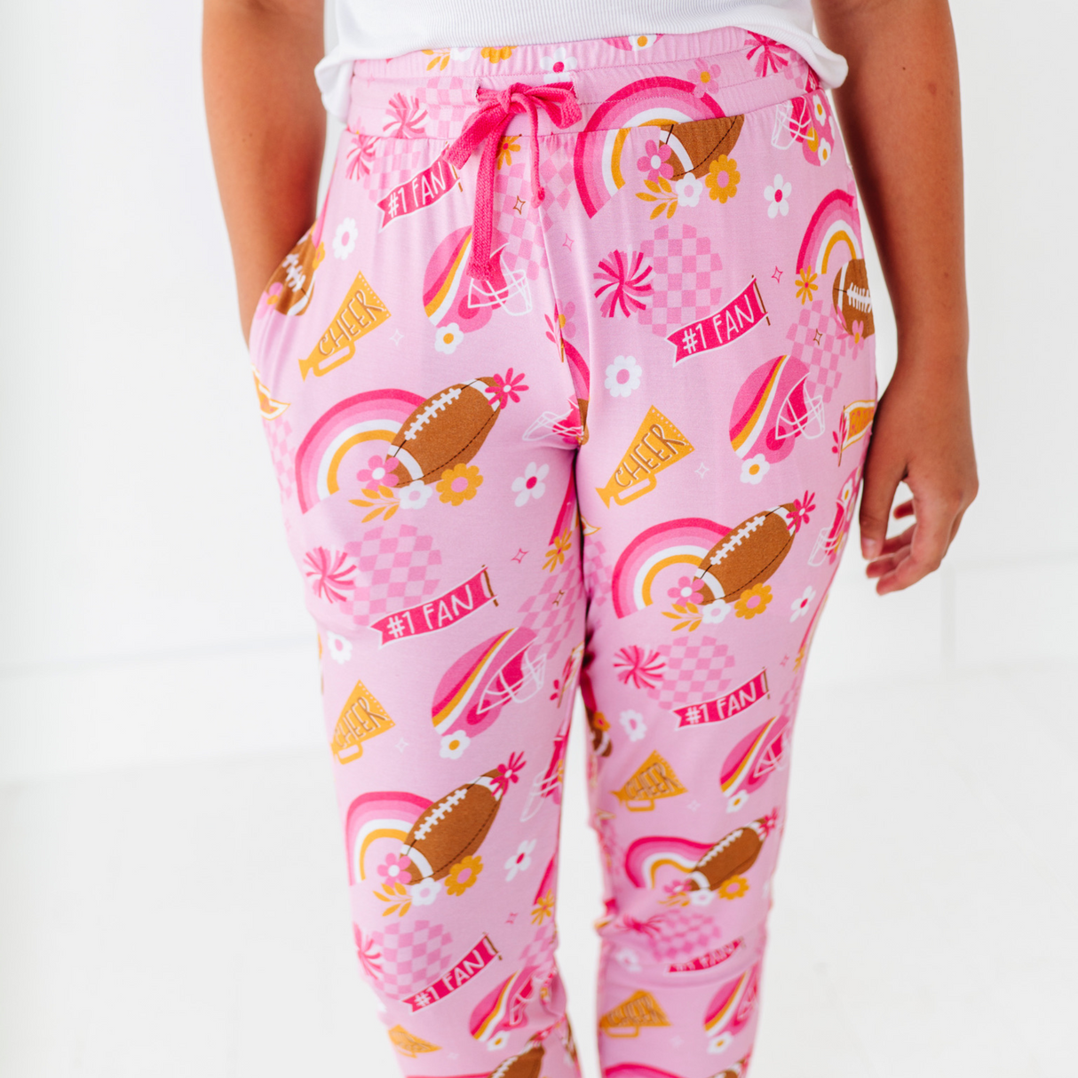 On Game Days We Wear Pink Joggers - Bigger Kids - HoneyBug