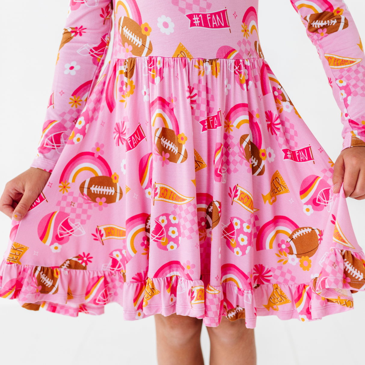 On Game Days We Wear Pink Girls Dress - HoneyBug