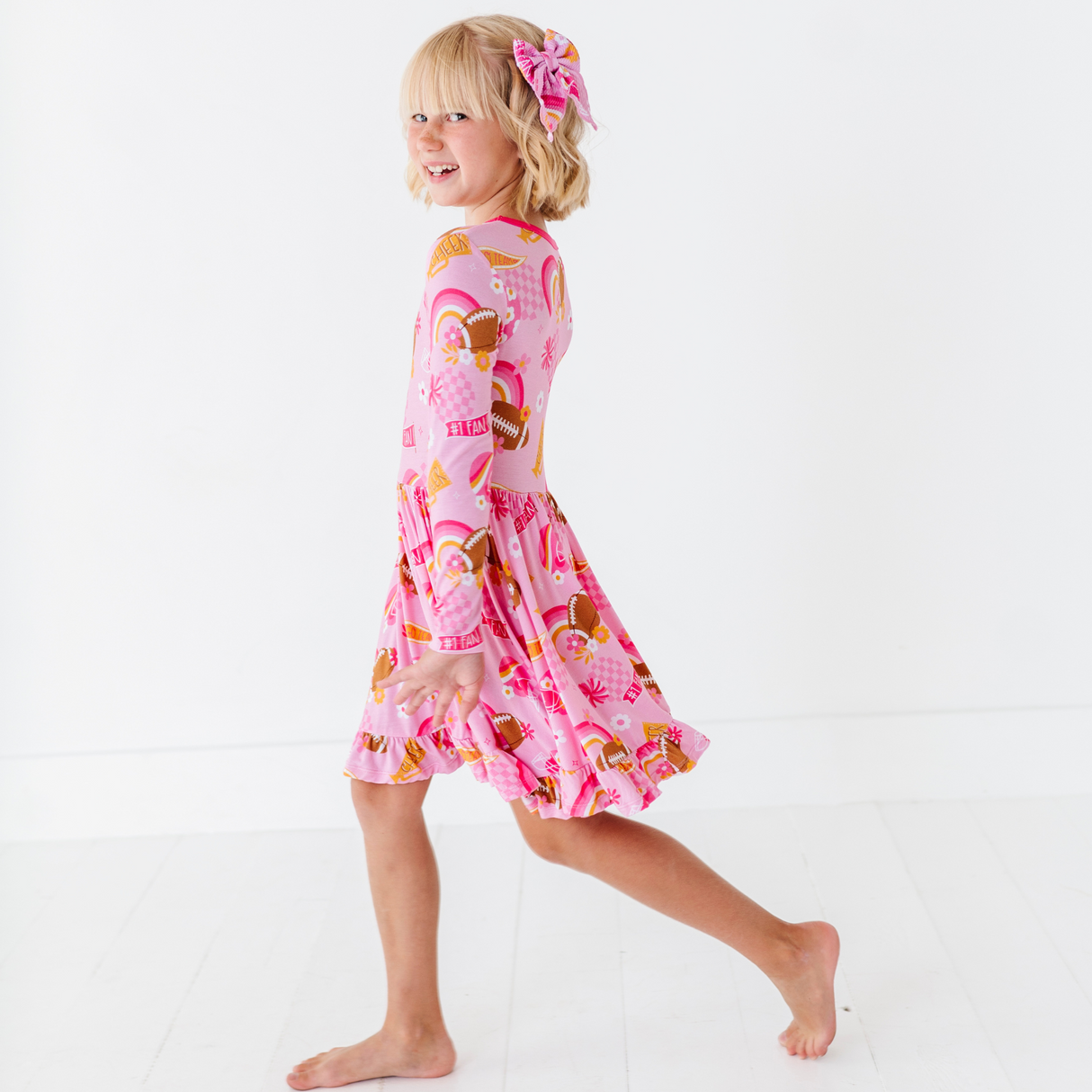 On Game Days We Wear Pink Girls Dress - HoneyBug