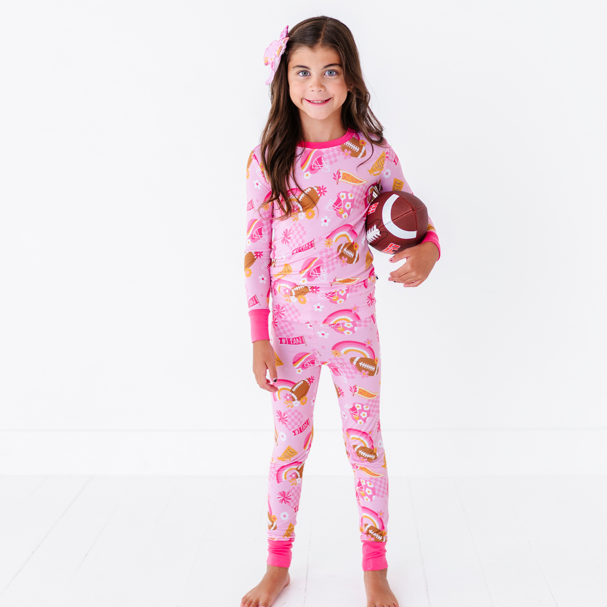 On Game Days We Wear Pink Kid Pajamas - HoneyBug