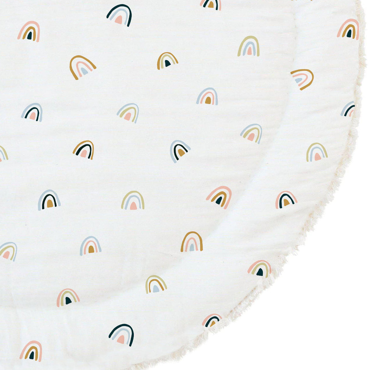 Organic Cotton Quilted Play Mat - Rainbow