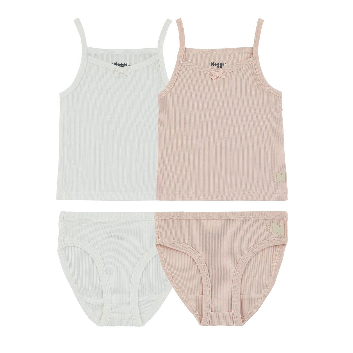 Ribbed Mauve + White (2 Sets) - HoneyBug