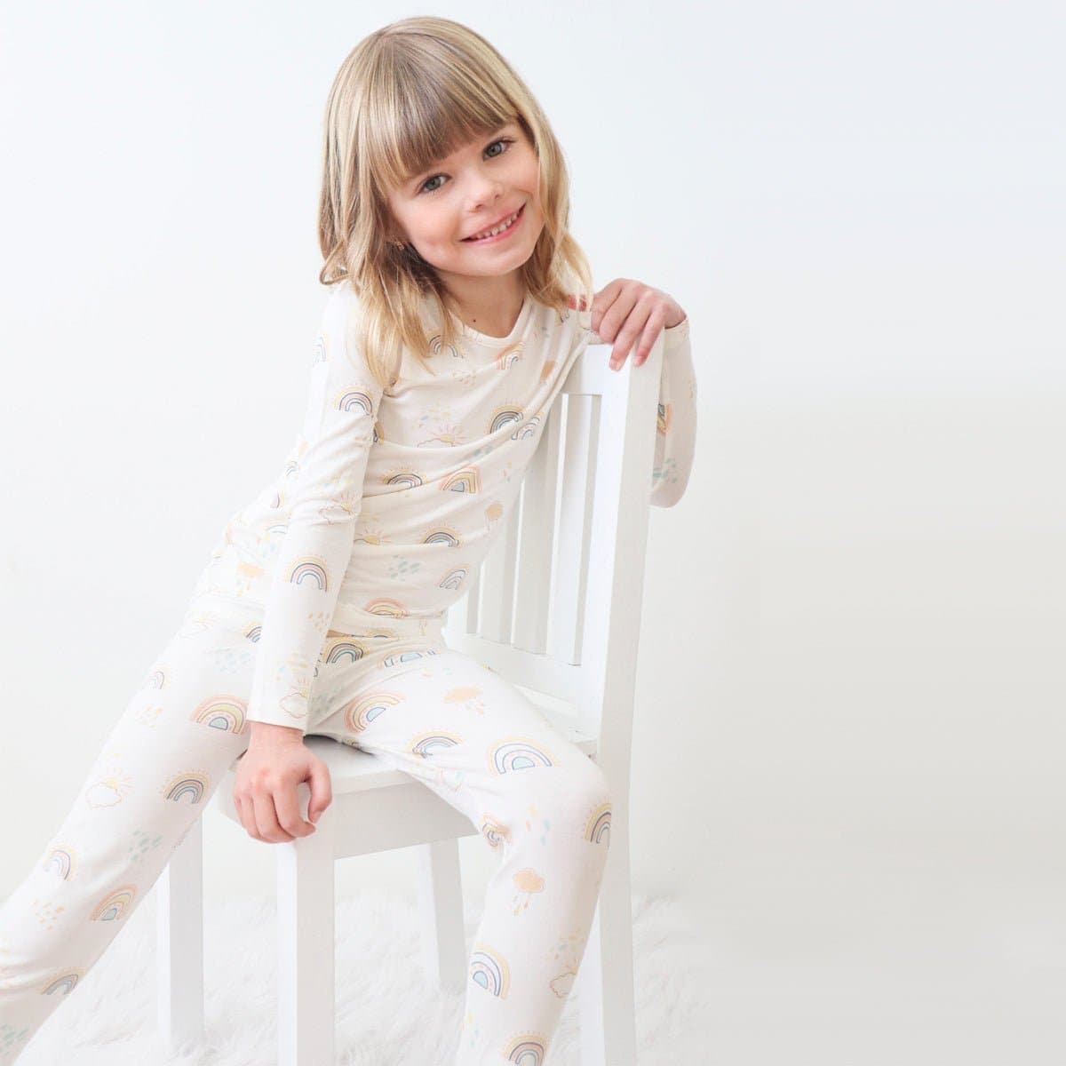 Rainbows Bamboo Kids Pajamas - HoneyBug