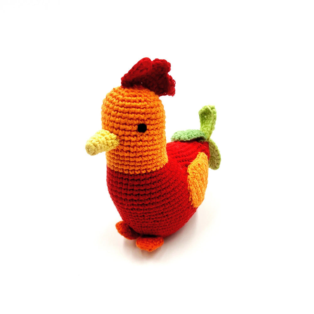 Farm Animal - Red Rooster Rattle - HoneyBug