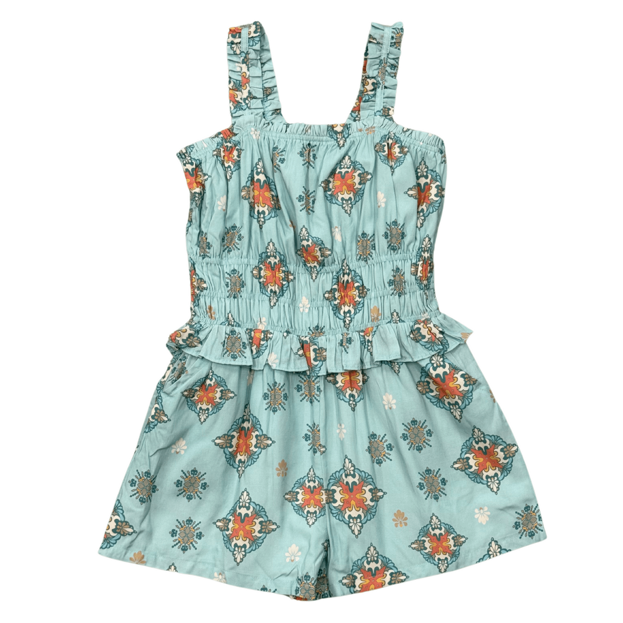 Ruffle Strap Shorts Romper