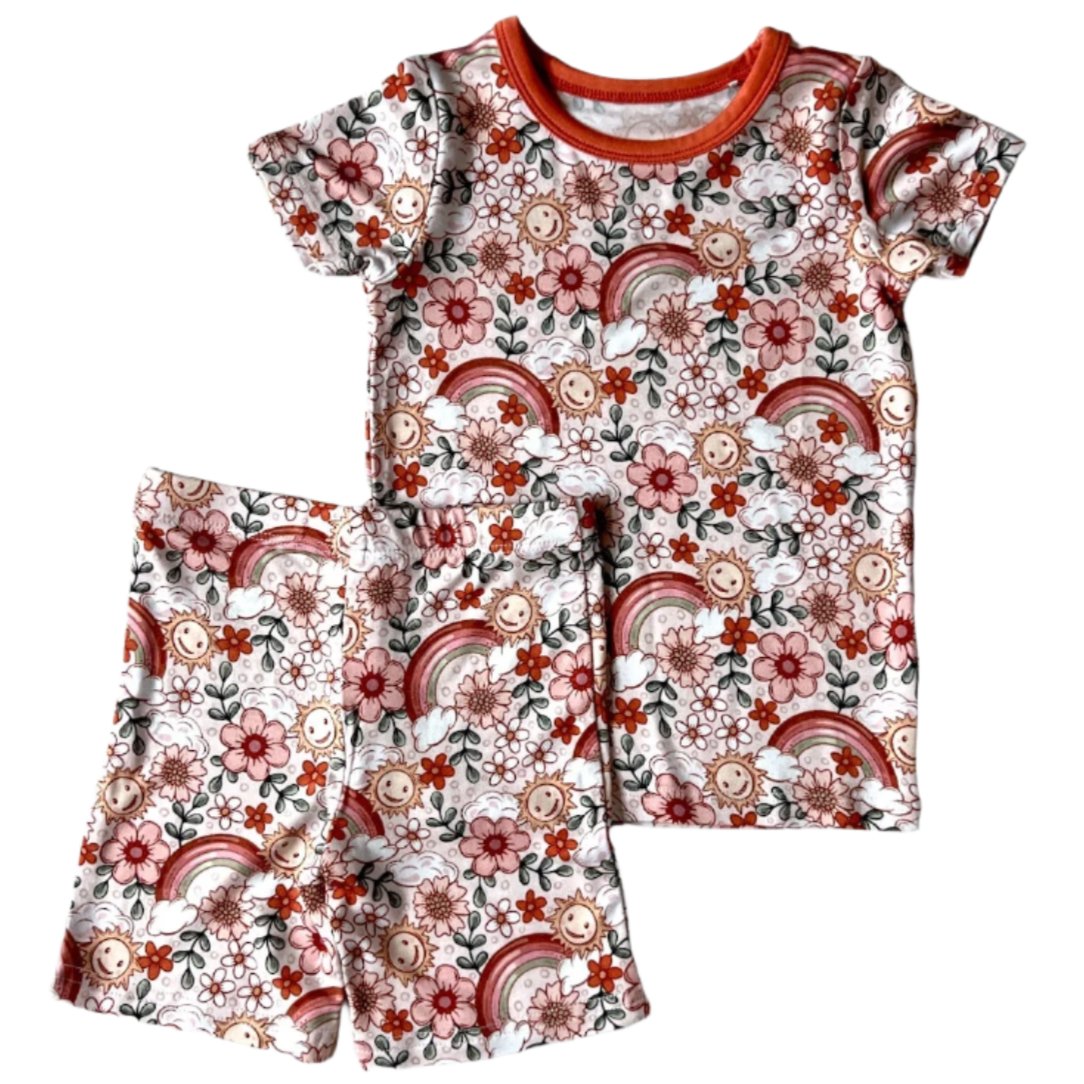 TWO PIECE SHORTIE SET- Happiness - HoneyBug