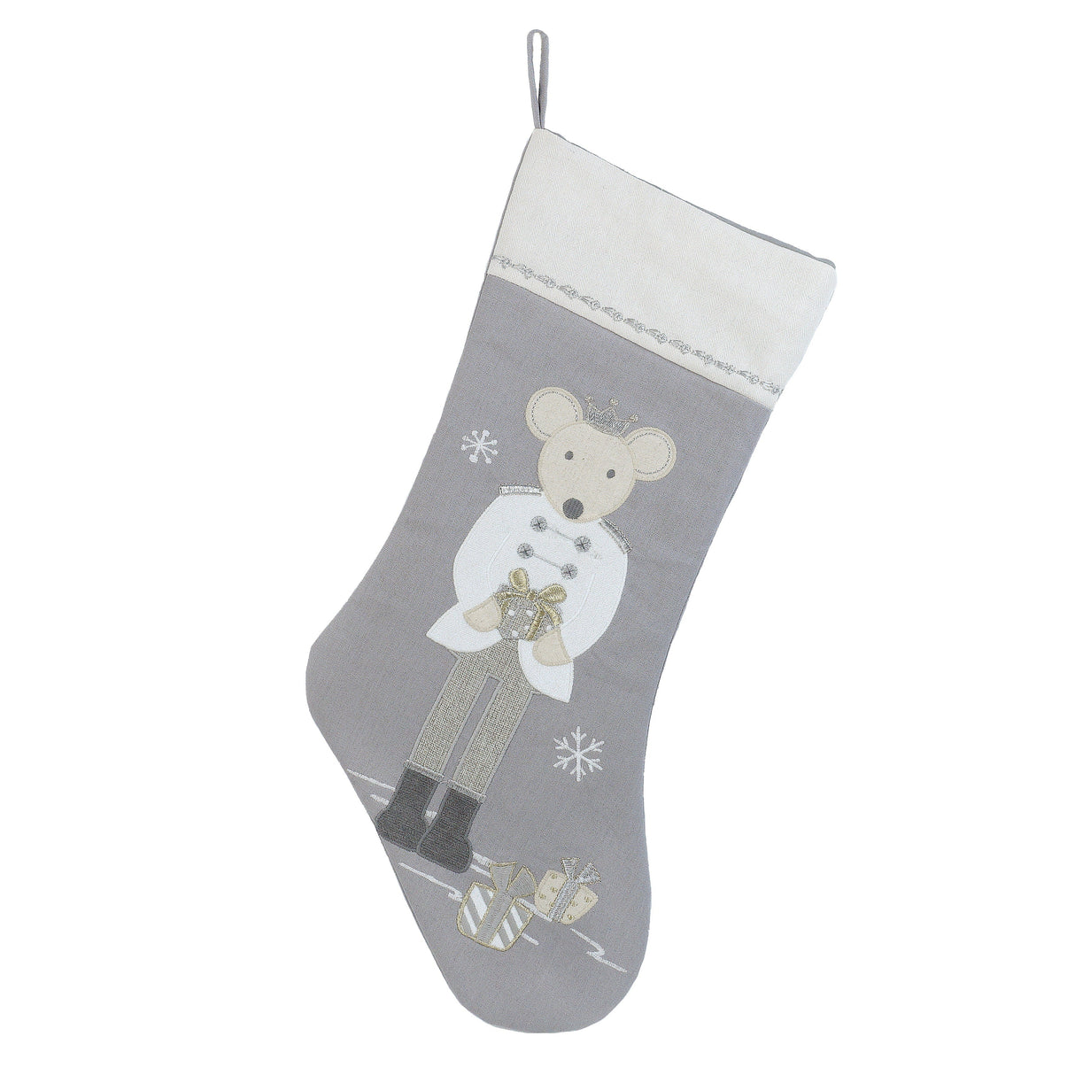 King Mouse Stocking - White - HoneyBug
