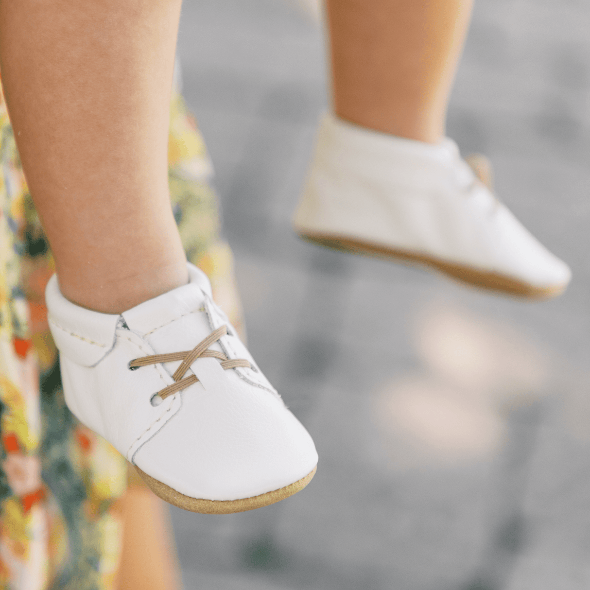 Toasted Bright White Oxford Baby Shoe - HoneyBug