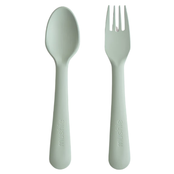 Dinnerware Fork and Spoon Set - Sage - HoneyBug