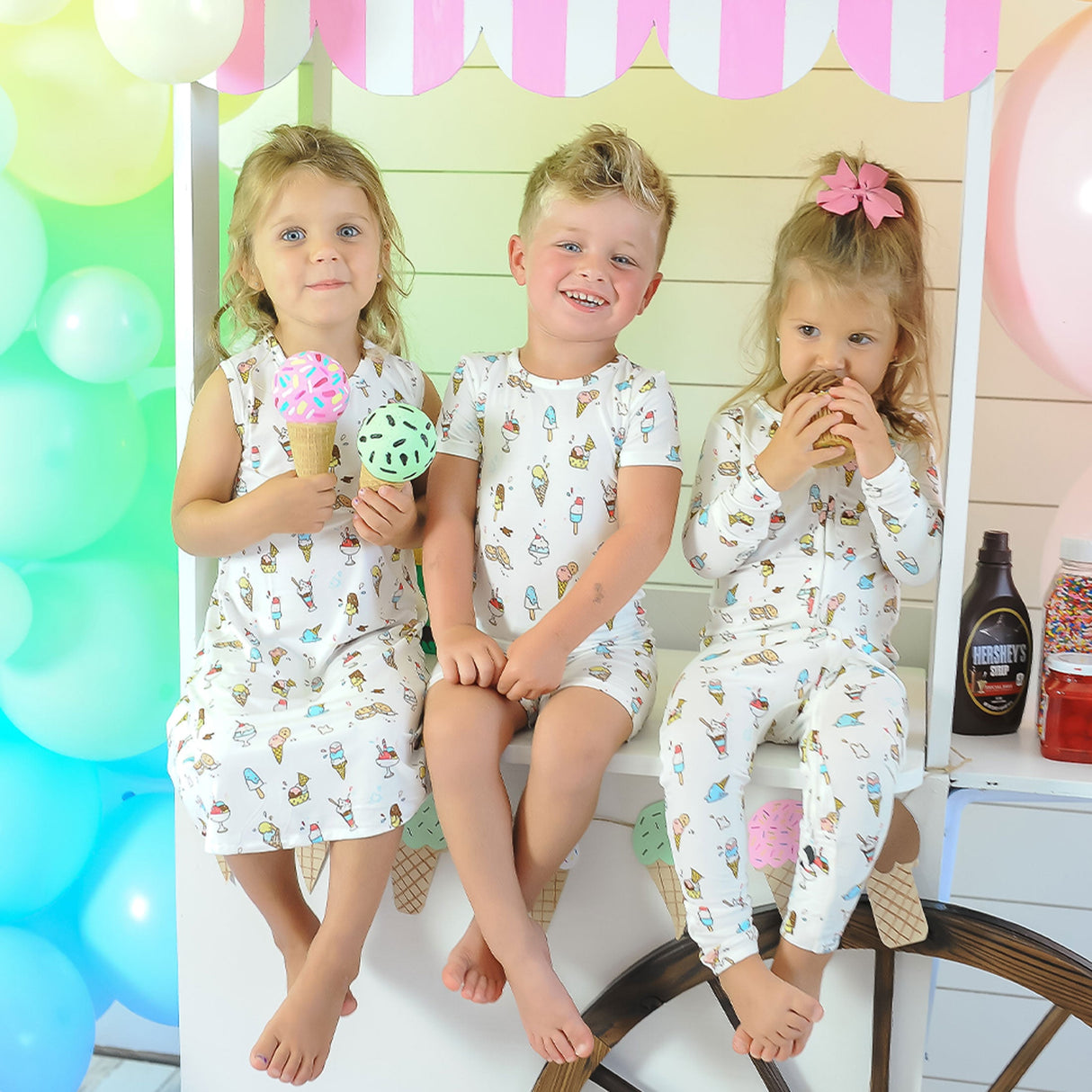 Ice Cream Bamboo Convertible Footie - HoneyBug