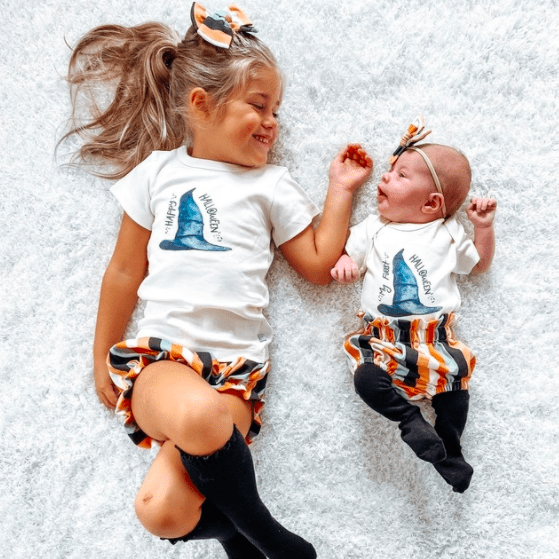 graphic bodysuit | my first halloween hat - HoneyBug