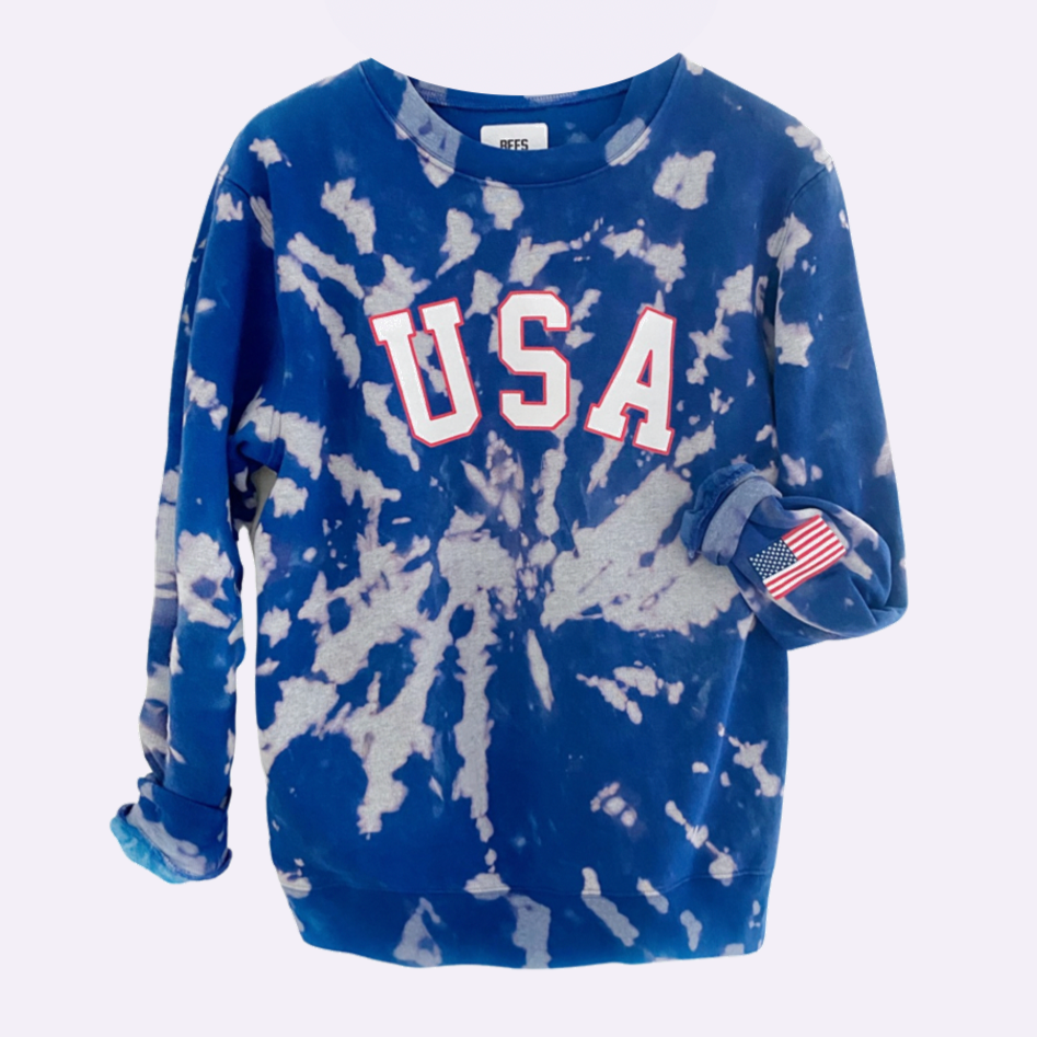 TRU AMERICAN ♡ USA tie-dye graphic sweatshirt