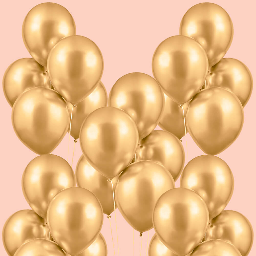 Gold Chrome Pack - 25 Metallic Balloons