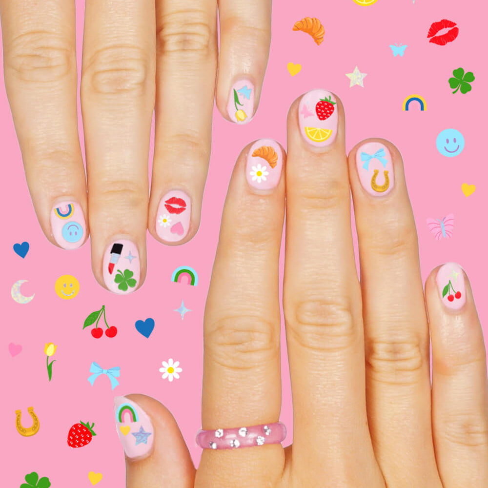 Cute Girl Nail Stickers - 604 Adhesive Nail Stickers