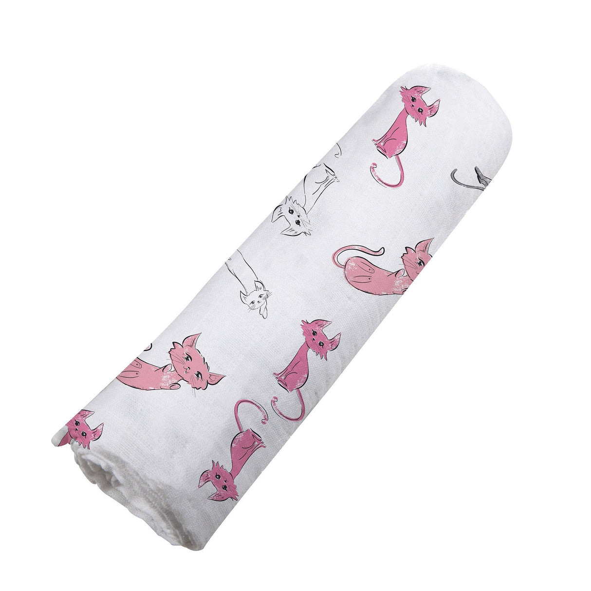 Playful Kitty Bamboo Muslin Swaddle - HoneyBug