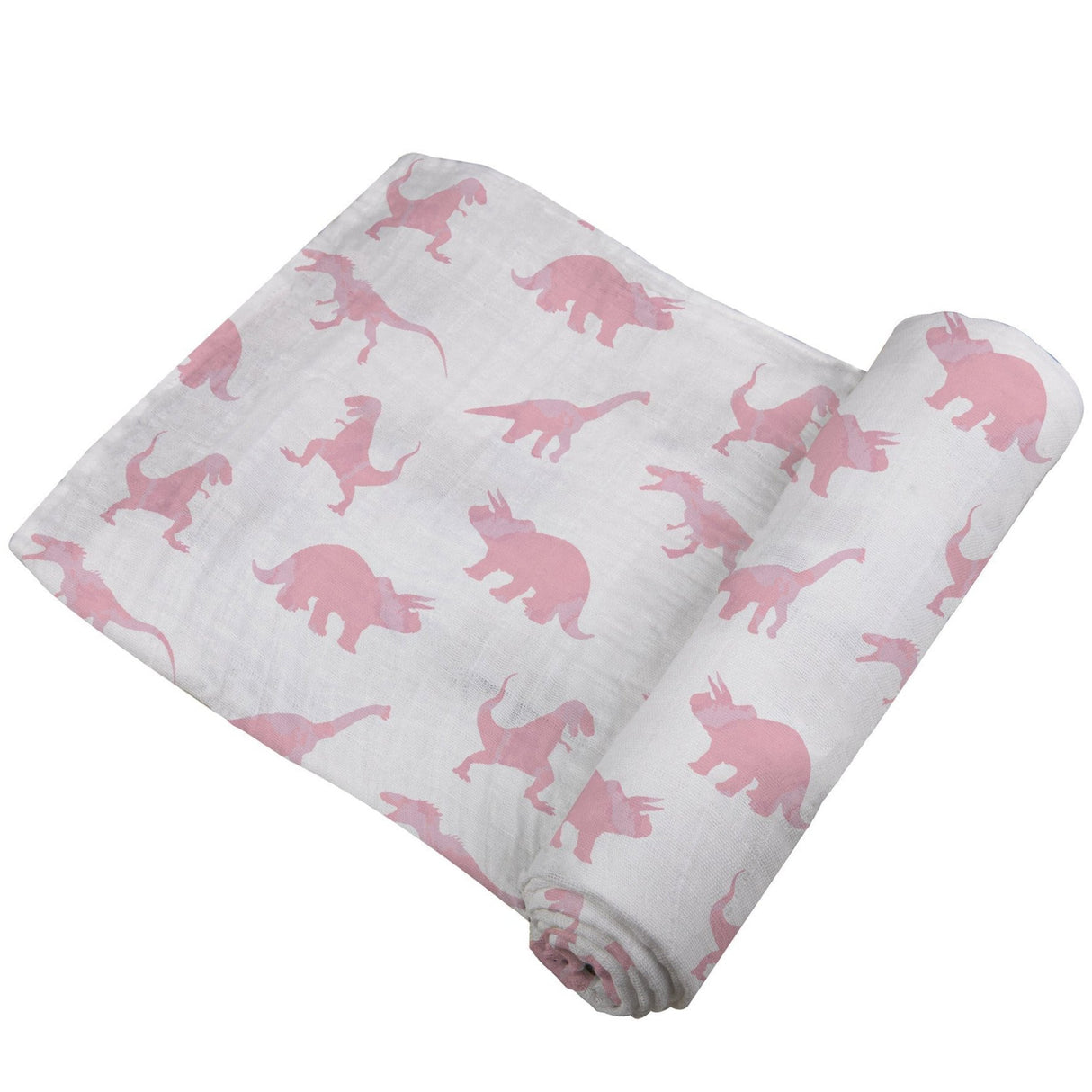 Pink Dinosaurs Bamboo Muslin Swaddle - HoneyBug