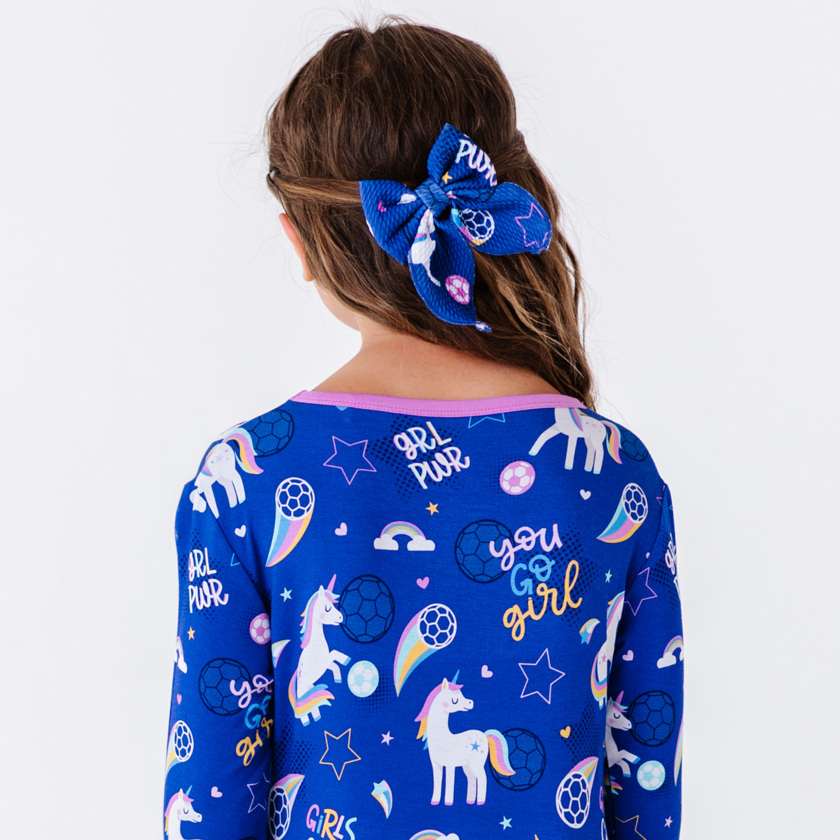 Unicorn Goals Clip Bow - HoneyBug