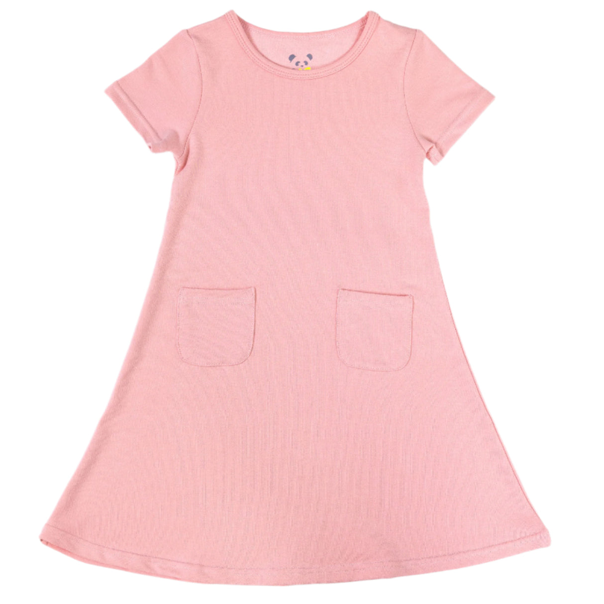 Dusty Rose Bamboo Terry Daywear Girls' Short Sleeve Dress - HoneyBug