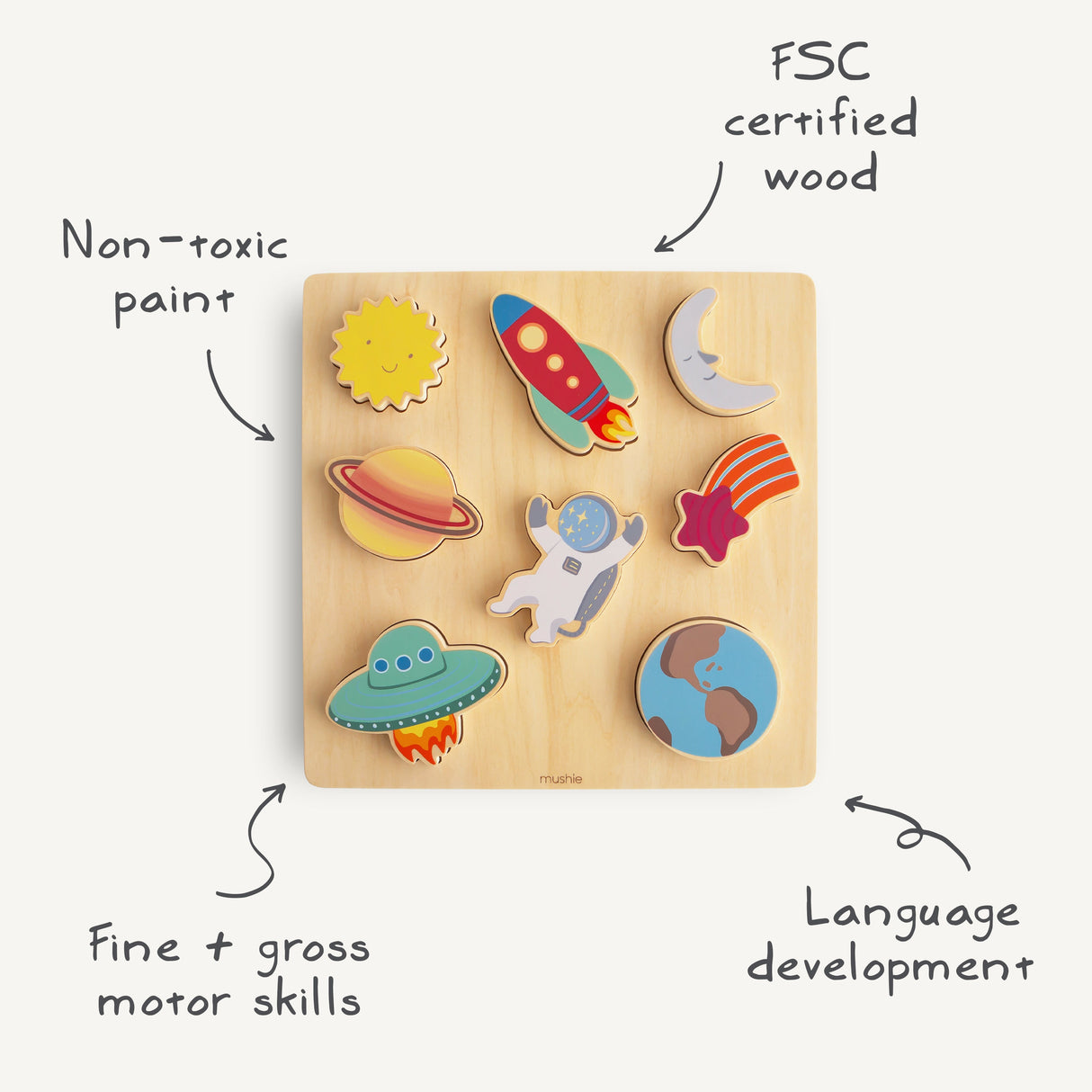 Wooden Space Puzzle - HoneyBug