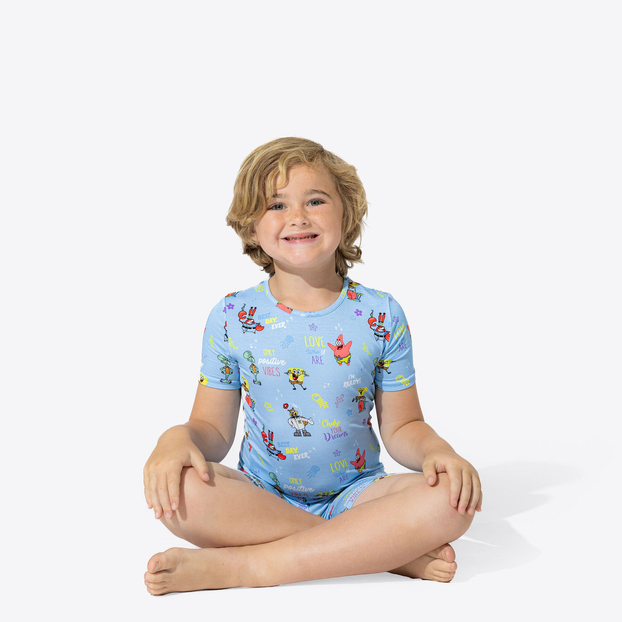 SpongeBob SquarePants: Good Vibes Bamboo Kids Pajama Short Set - HoneyBug
