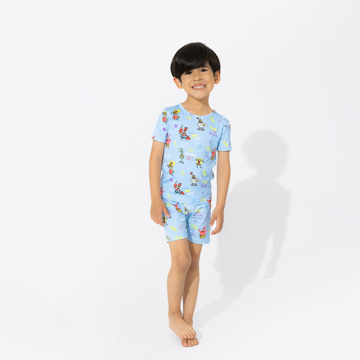 SpongeBob SquarePants: Good Vibes Bamboo Kids Pajama Short Set - HoneyBug