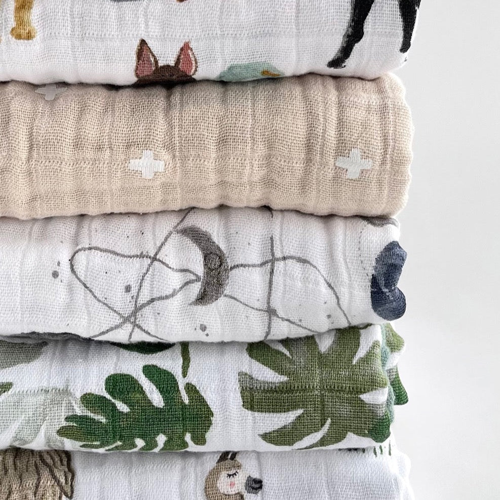Original Cotton Muslin Quilt - Dino Friends - HoneyBug