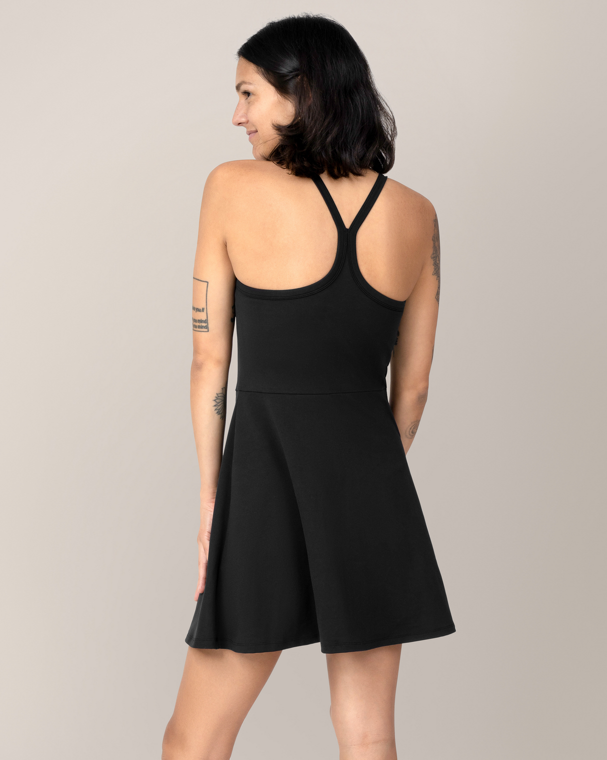 Stevie Active Racerback Nursing Dress | Black - HoneyBug