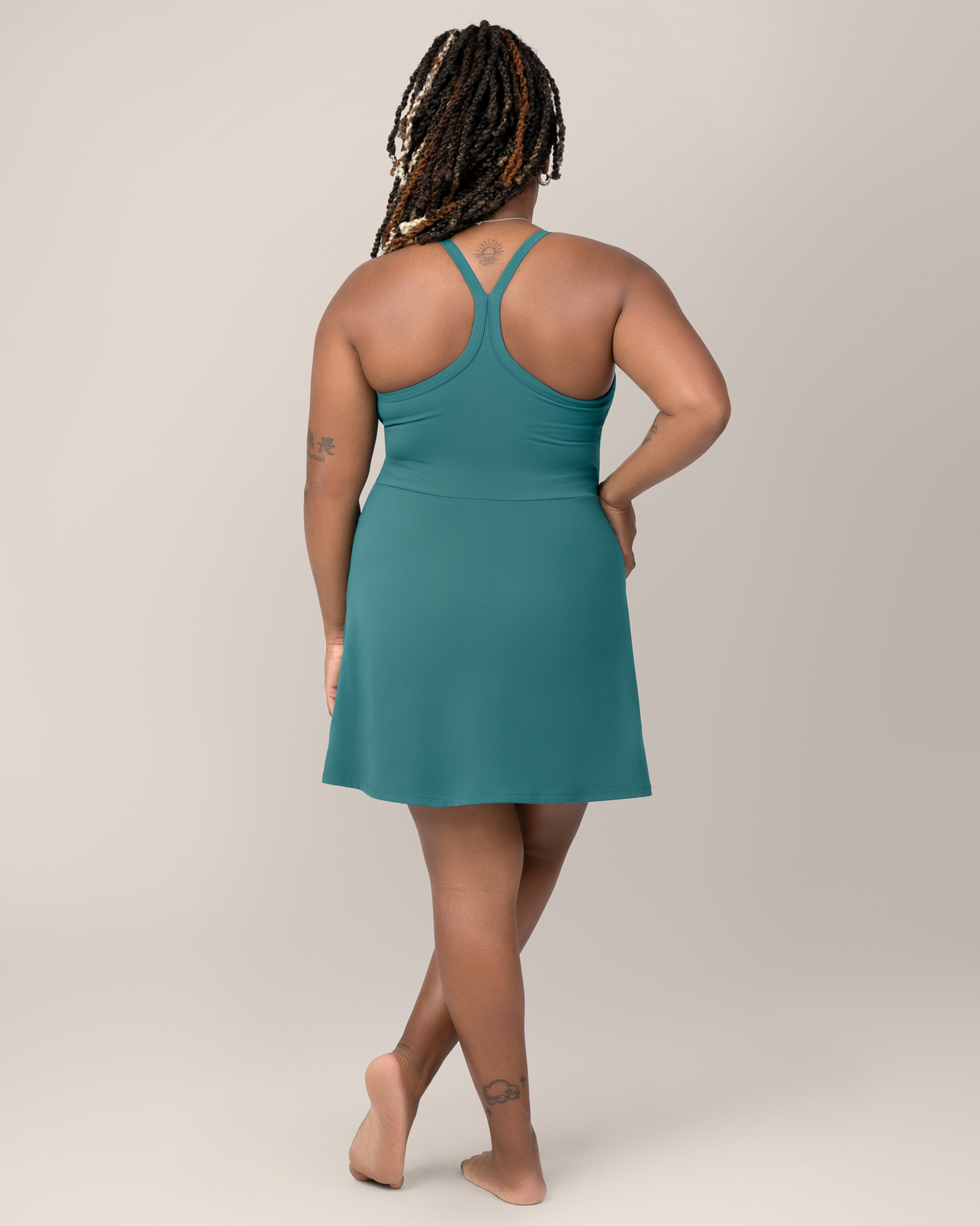 Stevie Active Racerback Nursing Dress | Teal - HoneyBug