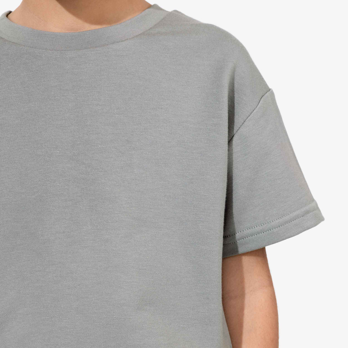Stormy Grey Bamboo Terry Kids Oversized T-Shirt - HoneyBug