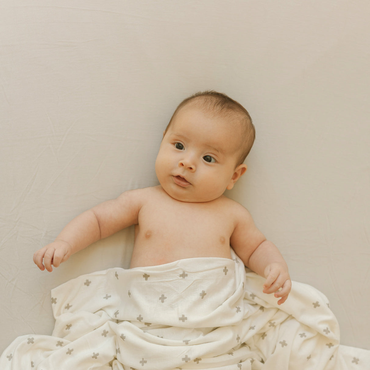 Stretch Knit Crib Sheet - Pebble - HoneyBug