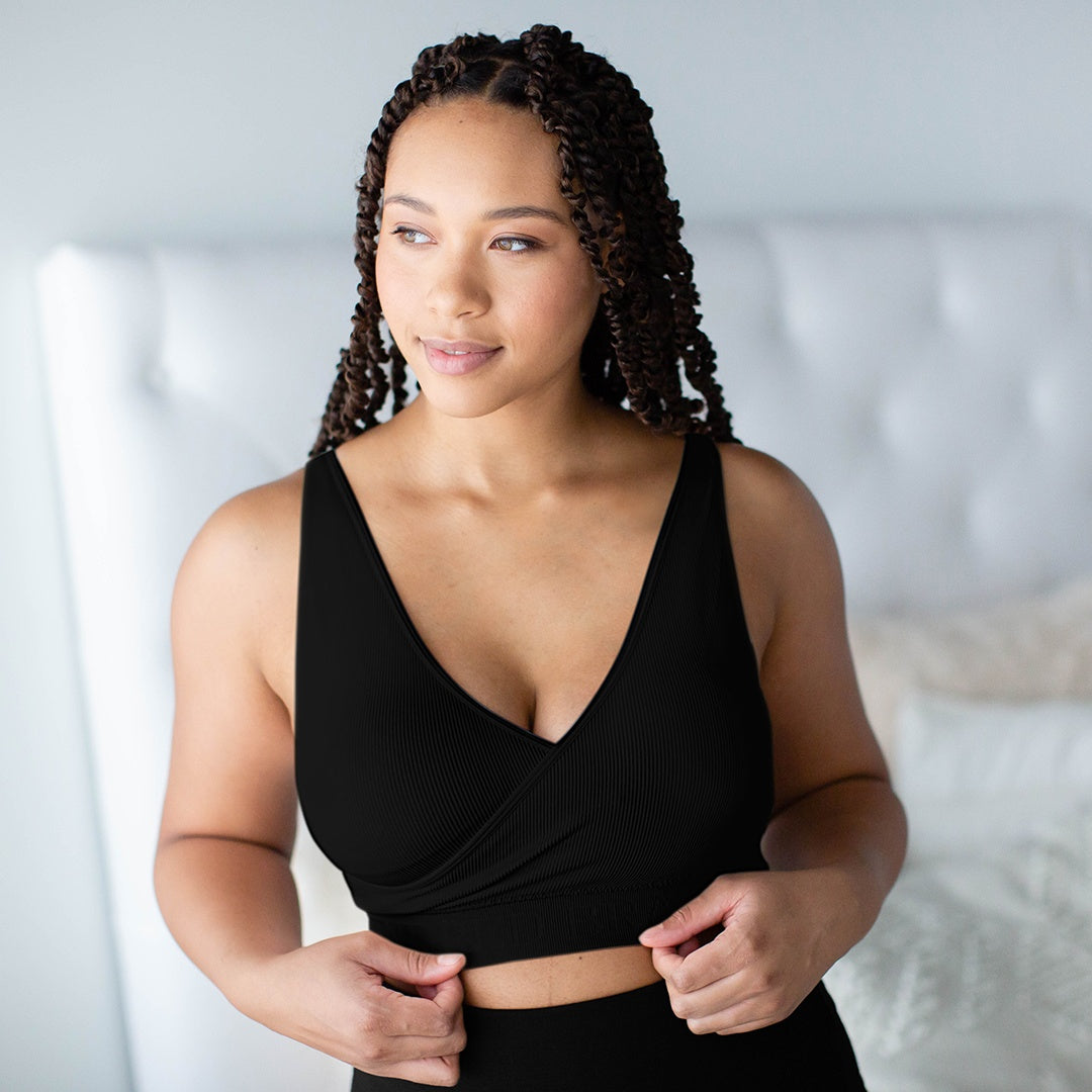 Sublime® Adjustable Crossover Nursing & Lounge Bra | Black - HoneyBug